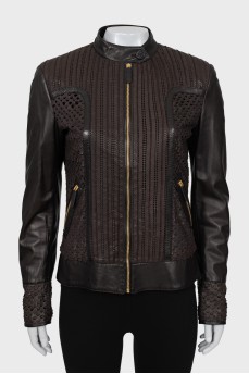 Leather jacket with perforations