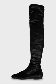 Black velor boots