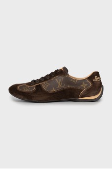 Brown sneakers with signature logo