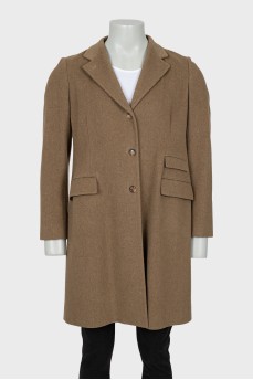 Men's straight-fit wool coat