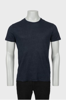 Men's blue linen T-shirt