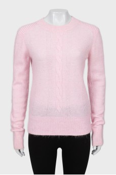 Knitted pink sweater