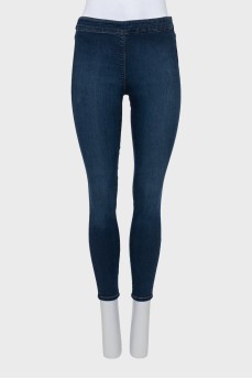 Blue jeggings with zipper