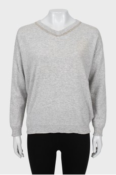 Gray cashmere pullover