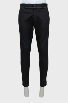 Men's trousers with leather inserts