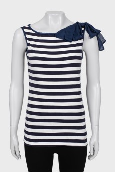 Striped tank with fringes