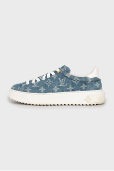 Textile sneakers with signature embroidery