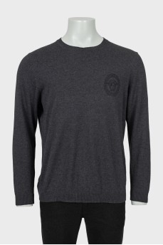 Men's gray jumper with brand logo