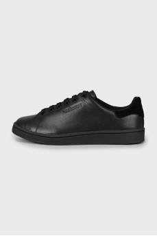 Leather sneakers with embossed logo