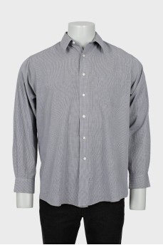 Men's black and white fine print shirt