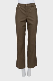 Straight brown trousers with arrows