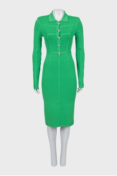 Green dress with raised seams