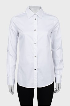 Fitted shirt with buttons and tag