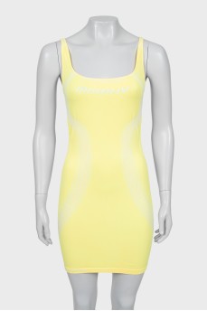 Bodycon yellow sleeveless dress