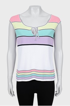 Mixed color striped tank top