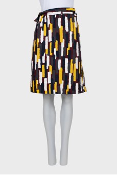 Mixed color skirt with ties