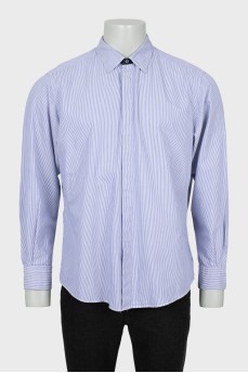 Men's two-tone vertical striped shirt
