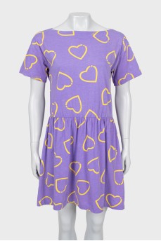 Purple printed dress
