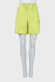 Light green linen shorts