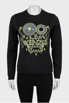 Sweatshirt with embroidery and lurex