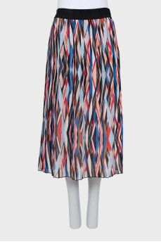Geometric pleated skirt