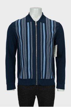 Men's cardigan with zipper and tag