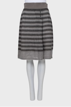 Striped short pile skirt