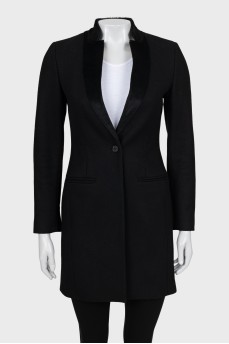 Slim fit black coat with button down
