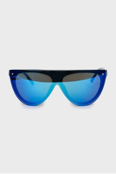 Blue sunglasses with mirrored lenses