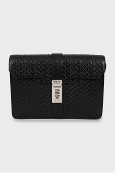 Men's bag with embossed print and tag