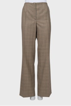 Wool trousers in check print
