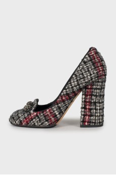 Textile block heels