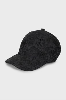 Black guipure cap