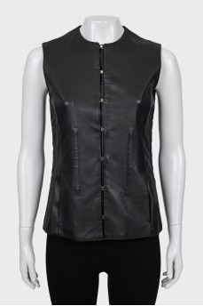 Fitted leather vest