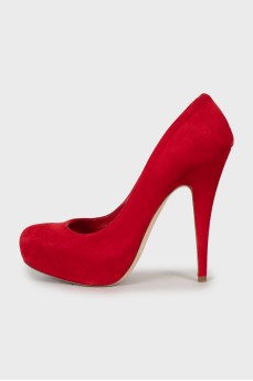 Red suede shoes