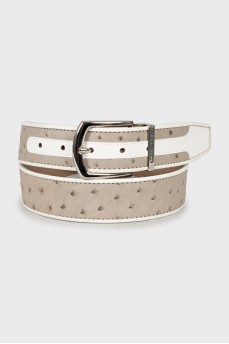 Two-tone belt with silver buckle