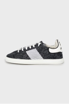 Textile sneakers in black and white