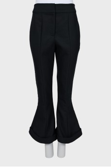 Wool flared trousers
