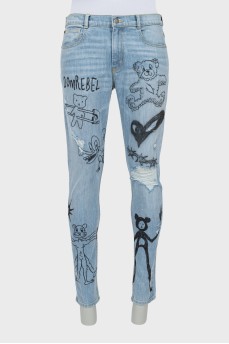 Men's slim fit jeans with tag