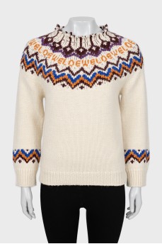 Knitted wool and alpaca sweater