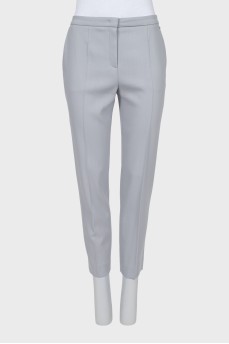 Gray wool trousers with arrows