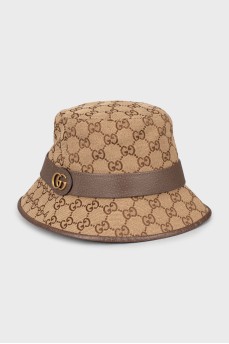Panama hat in branded print