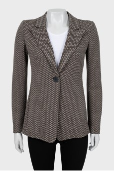 Fitted jacket in geometric print