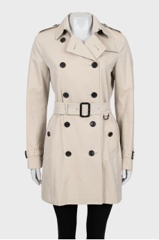 Cropped double-breasted trench coat