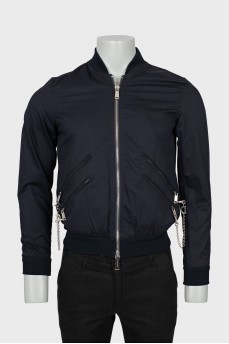 Men's jacket with silver fittings
