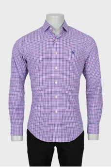 Men's fitted shirt in check print