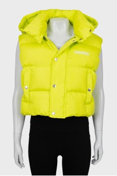 Quilted vest in bright green