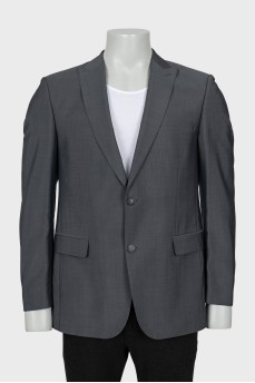 Men's gray straight-fit jacket