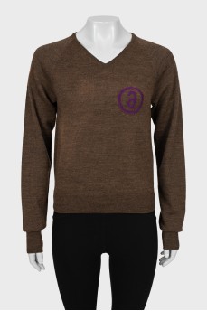 Brown knitted pullover