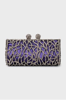 Clutch decorated with rhinestones